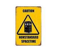 ZMKDLL Metal Tin Sign 12x8 Inch Caution Nonstandard Spacetime Decor Bar Pub Home Vintage Retro