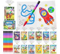 ZMLM Easter Party Bag Fillers for Kids - 24 Pack Mini Colouring Books & Crayons, Party Favours Kids, End of Term Class Gifts, Birthday Girls & Boys Party Bag Fillers