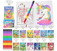 ZMLM Party Bag Fillers for Kids - 24Pcs Mini Colouring Books & Twistable Crayons for Children, Party Favours Kids End of Term Gifts, Class Prizes Birthday Gifts for Ages 3+