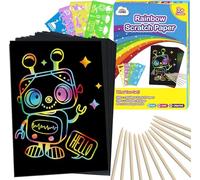ZMLM Scratch Art for Kids - 100Pcs Rainbow Scratch Paper (Blue)