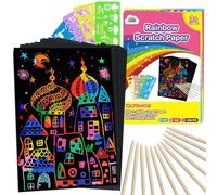 ZMLM Scratch Art for Kids - 100Pcs Rainbow Scratch Paper (Pink)