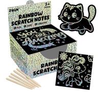 ZMLM Scratch Art for kids - 165 Magic Note Pads Cards Sheets, Scratch Art Notes, Rainbow Scratch Paper, Black Crafts Arts, Classroom Prizes,Birthday Gifts Girls Boys (Silver)
