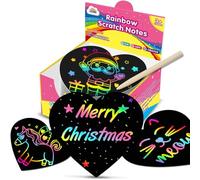 ZMLM Scratch Art for kids - 165 Magic Rainbow Scratch Paper Notes, Love Heart Scratch Cards Sheets, Black Crafts Arts, Classroom Prizes, Birthday Gifts for Girls Boys (Pink)
