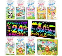 ZMLM Scratch Art, Party Bag Fillers for Kids,Scratch Books (Animal 24 Pack)