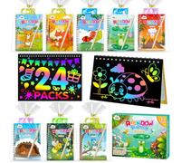 ZMLM Scratch Art, Party Bag Fillers for Kids,Scratch Books(Nature 24 Pack)