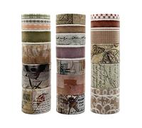 ZMLSED 20 Roll Washi Tape Set, Vintage Naturalism Bird Insect Decorative Writable Masking Tape for Arts DIY Crafts Scrapbooking Album Bullet Junk Journal Planners Calendars Notebook