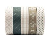 ZMLSED 5 Rolls Basic Collection Decoration Washi Tape Set, 10mm Wide Japanese Masking Decorative Tapes for Bullet Journal Planners DIY Crafts and Arts Scrapbooking Adhesive