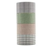 ZMLSED Colorful Grid Washi Tapes Set,4 Rolls Basic Collection Decoration 20mm Wide Japanese Masking Decorative Tapes for Bullet Journal Planners DIY Crafts Arts Scrapbooking Adhesive