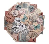ZMLSED Vintage Stickers, 40Pcs Decorative Pocket Tapes Decals Adhesive Aesthetic Trendy for Bullet Journal Scrapbook Laptop Skins Album DIY Craft Daily Planner