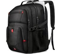 ZMMMA 50L Travel Backpack, 17 inch Quality Laptop Backpack for Men, Durability Extra Large Storage space Sturdy TSA Friendly with Port College School Rucksack Bag Gifts for Him Men Women, Black