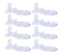 Zmmyr 8 Packs Acrylic Display Stands Tea Cup Saucer European Coffee Shelf Display Stand Holder Low Feet