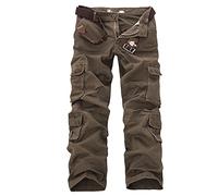 ZMNKH 10 Pockets Men's Combat Trousers Tactical Work Pants Multi Pockets Work Trousers Outdoor Cargo Trousers Brown