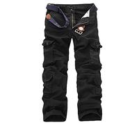 ZMNKH 10 Pockets Men's Combat Trousers Tactical Work Pants Multi Pockets Work Trousers Outdoor Cargo Trousers Black