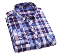 ZMNKH Men's Dress Shirts Long Sleeve Business Slim Fit Work Shirts Non Iron Shirt Plaid Shirt Casual Button Down Shirts with Pocket