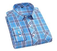 ZMNKH Men's Dress Shirts Long Sleeve Business Slim Fit Work Shirts Non Iron Shirt Plaid Shirt Casual Button Down Shirts with Pocket