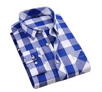 ZMNKH Men's Dress Shirts Long Sleeve Business Slim Fit Work Shirts Non Iron Shirt Plaid Shirt Casual Button Down Shirts with Pocket