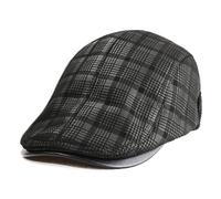 ZMNKH Mens Flat Cap Grandpa Hat Leather Driving Cap Gatsby Beret Newsboy Hat Autumn Winter Black
