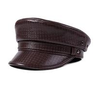 ZMNKH Men's Leather Greek Fisherman Hat Sailor Fiddler Driver Hat Flat Cap Women Newsboy Hat