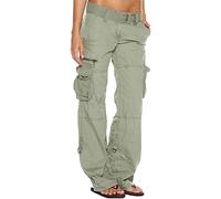 ZMNKH Women Cargo Trousers with Multi Pockets,Casual Combat Cargo Pants Outdoor Hiking Workwear Loose fit Walking Trousers Streetwear