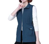 ZMNKH Womens Fishing Vest Breathable Photography Gilet Waistcoat,Outdoor Leisure Cargo Vest Sleeveless Jacket with Pockets