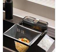 ZMNVIOSH Suction Cup Sink Strainer, Drain Strainer Basket for Food Waste, Rack Mesh Bag Drainer Basket with 100 Filter Mesh Bags (Black)