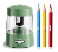 ZMOL Electric Pencil Sharpener Battery Operated Power Kids for Colored & Jumbo Pencils No.2/(6-12mm) - Safe & Easy Use Plug in Portable (AC Adapter,USB, Battery) for Classroom/Office/Home Grey-Green