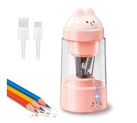 Zmol Electric Pencil Sharpener, Portable Pencil Sharpener for Kids, Auto in & Out,Fully Automatic Rechargeable Pencil Sharpeners for No.2/Colored Pencils(6-8mm), Classroom/Office/Home (Pink)
