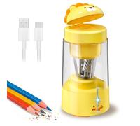 Zmol Electric Pencil Sharpener, Portable Pencil Sharpener for Kids, Auto in & Out，Fully Automatic Rechargeable Pencil Sharpeners for No.2/Colored Pencils(6-8mm), Classroom/Office/Home (Yellow)