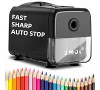 Zmol Electric Pencil Sharpeners,Heavy Duty Classroom Sharpeners for Colored Pencil,Auto Stop/ 3 Modes to Choose/Super Sharp&Fast/Safe to Kids Automatic Sharpener (Grey)