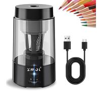 ZMOL Full Automatic Electric Pencil Sharpener, Rechargeable Pencil Sharpener with Container for Colored Pencils & Pencils(6-8mm),Auto in & Out, Portable Safe Sharpeners for Home,Office,School,Black