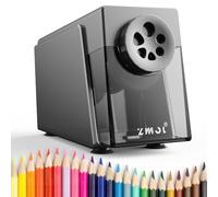 ZMOL Heavy Duty Electric Pencil Sharpener for Classroom, 6 Holes, Silver | Stronger Helical Blade, Auto Stop, Plug in, Suitable for 6-12mm No.2/Colored Pencils, Teachers, School & Home