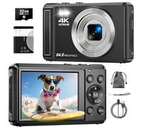 ZMOQNG Digital Camera 4K 64MP Autofocus with 32GB SD Card, 2.8" Screen Compact Vlogging Camera with 1200 mAh Battery, for Kids & Beginners