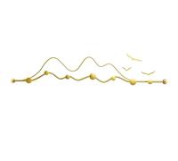 ZMQU Creative Meta Wall Mounted Coat Rack, Decorative Wall Hooks, All Metal Construction for Jacket Coat Hat in Mudroom Entryway(Grey,65cm/25.5in)(Gold,65cm/25.5in)