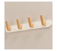 ZMQU Metal Wood Coat Rail with 4/5/6 Rustic Hooks, Wall-Mounted Coat Hook for Entrance, Behind The Door, Living Room, Bedroom, White/Brown(Brown,54cm/21.2in)(White,34cm/13.3in)