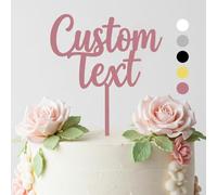 ZMR SHOP CRAFT Personalized Acrylic Cake Topper, Large 3mm Custom Acrylic Letters Cake Decoration, Happy Birthday Sign Wedding Decoration Table Centre Piece Party (Rose Gold)