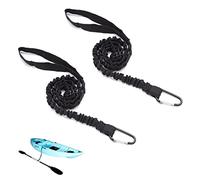 ZMREN 2 Pieces Kayak Safety Paddle Leash, Safety Elastic Kayak Paddle Rope with Belt Buckle and Metal Hook for Kayak, Canoe, Boat