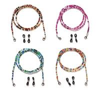 ZMREN Pearl Glasses Chain - 4-Pack Non-Slip Holder Strap, Anti-Lost Face Masks Lanyard for Sunglasses, Reading and Sports Eyewear