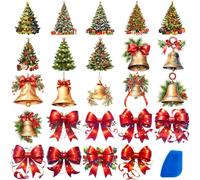 ZMRU 24 Sheets Vintage Christmas Rub On Transfers for Crafts, Rub On Transfers Christmas for Wood Slices,Furniture Decals, Glass, Leather, Canvas, Fabric Projects,3 * 3inch