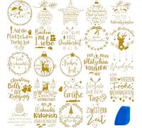 ZMRU 24 Sheets Vintage Christmas Rub On Transfers for Crafts, Rub On Transfers Christmas for Wood Slices,Furniture Decals, Glass, Leather, Canvas, Fabric Projects,3 * 3inch(Warm Holidays)