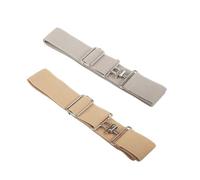 ZMShenMa Women's 2pcs 1.5in Elastic Equestrian Belt, Surcingle Buckle Horse Bit Belt for Horseback Riding Sports,（Grey and Brown）