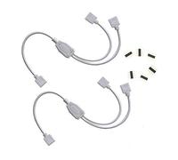 zmtyuguan 2pcs 1 to 2 Port Female Connection Cable 4 Pin Splitter Cable LED Strip Connector 2 Way Y Splitter for One to Two 5050 3528 RGB LED Light Strip with 6 Male 4 Pin Plugs