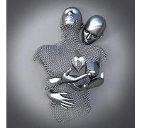 ZMURED 3D Wall Art Decor Artwork Figure Statue Modern Art Canvas Painting,Large Wall Art for Bathroom Bedroom Decoration (Hold Gray Heart)