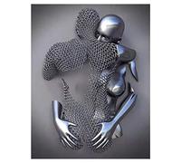 ZMURED 3D Wall Art Decor Artwork Figure Statue Modern Art Canvas Painting,Large Wall Art for Bathroom Bedroom Decoration (Hug Face to Face)