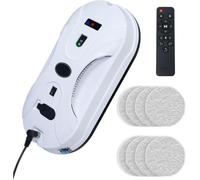 ZMURED Robot Window Cleaner, 5600Pa Super Suction, Remote Control, Intelligent Edge Monitoring, Automatic Spraying System, 4M Safety Rope, Suitable for All Smooth Surfaces