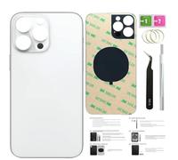 ZMVDJZ 14 Pro Max Back Glass Replacement for iPhone 14pro Max Back Cover Glass (Silver, 6.7 Inch) with Pre-Installed Tape +Installation Instruction + Repair Tools (Silver)