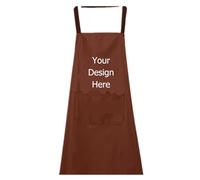 ZMvise Custom Kitchen Apron Personalized Your Design Text Logo Women Men Aprons, Brown, One size