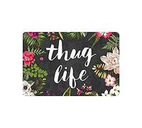 ZMvise Flannel Carpet Doormat Thug Life Flowers Doormat Entrance Mat Rug Indoor Outdoor Front Door Bathroom Mats Rubber Non Slip 15.7x 23.6inch