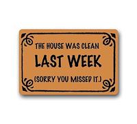 ZMvise Flannel Carpet Funny The House was Cleaned Last Week Sorry You Missed It Non Slip Door Mat Doormat Home Decor Carpet 15.7x 23.6inch