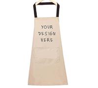 ZMvise Kitchen Apron, Polyester, One Size, Beige, with Pocket, for home cooks, party hosts, grill masters, campers