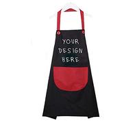 ZMvise Kitchen Apron, Polyester, One Size, Black&red, Unisex-Adults, Funny & Cute Design for Cook